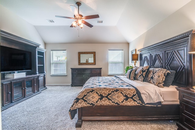 1415 Nacogdoches Valley Dr, League City, TX 77573 - carpeted bedroom featuring visible vents, multiple windows, and vaulted ceiling