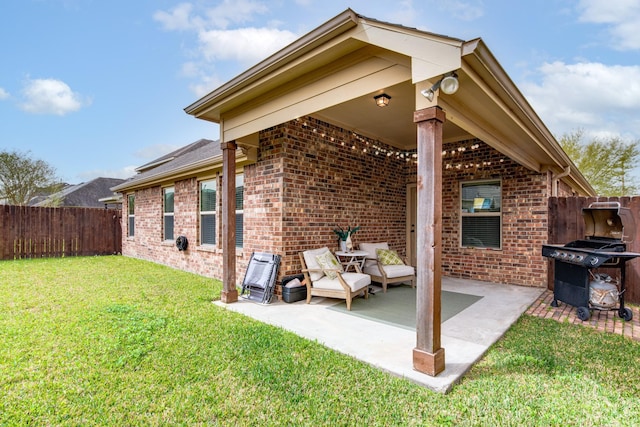 1415 Nacogdoches Valley Dr, League City, TX 77573 - view of patio / terrace with a grill and fence