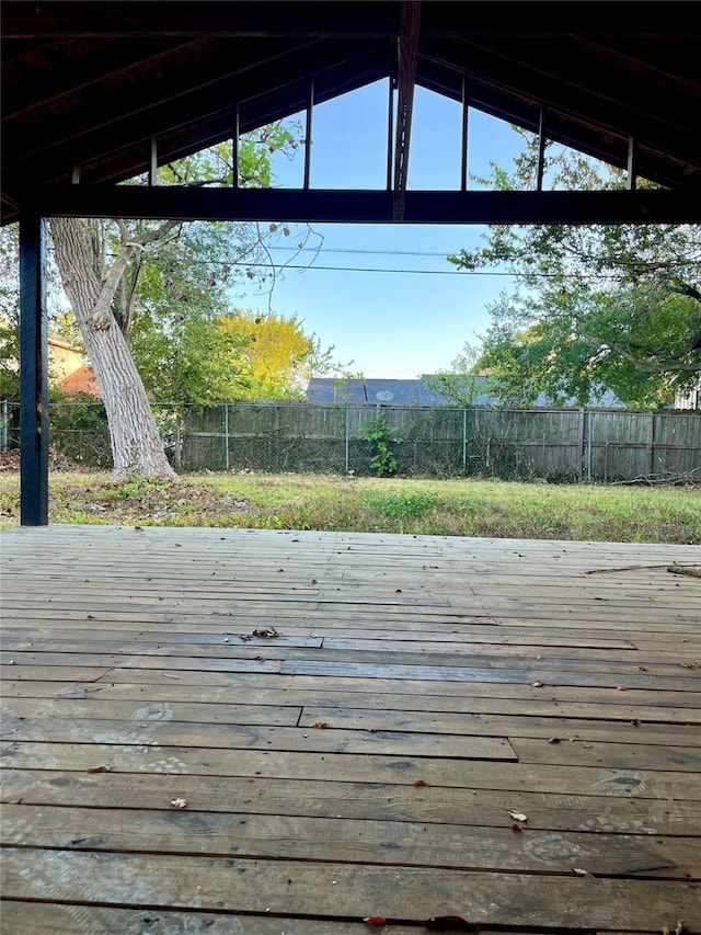 deck featuring fence