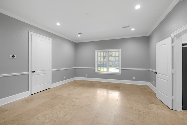 8536 Prince William Ct, Montgomery, TX 77316 - unfurnished room with crown molding, recessed lighting, and baseboards