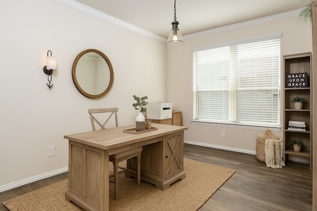 17823 Dappled Walk Way, Cypress, TX 77429 - home office featuring crown molding and wood finished floors