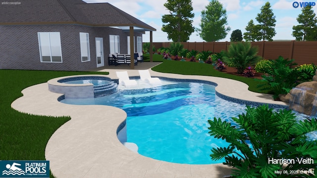 4738 Trickle Creek Ct, Fulshear, TX 77441 - view of pool with a patio and a pool with connected hot tub