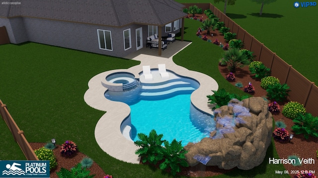 4738 Trickle Creek Ct, Fulshear, TX 77441 - view of pool with a patio and a pool with connected hot tub