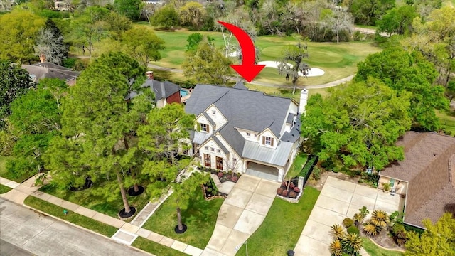 2023 Greenwood Oaks Dr, Houston, TX 77062 - aerial view featuring view of golf course