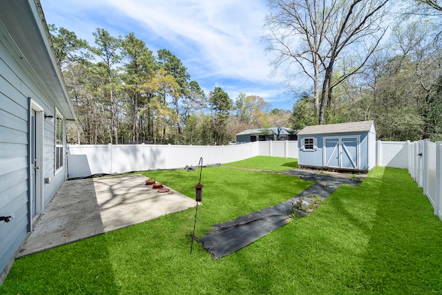5899 Skylane Dr, Montgomery, TX 77316 - view of yard featuring a patio area, a storage shed, and an outbuilding