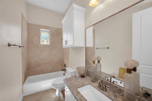 4314 Gibson St Unit A, Houston, TX 77007 - bathroom featuring vanity, shower / bath combination, and tile patterned floors