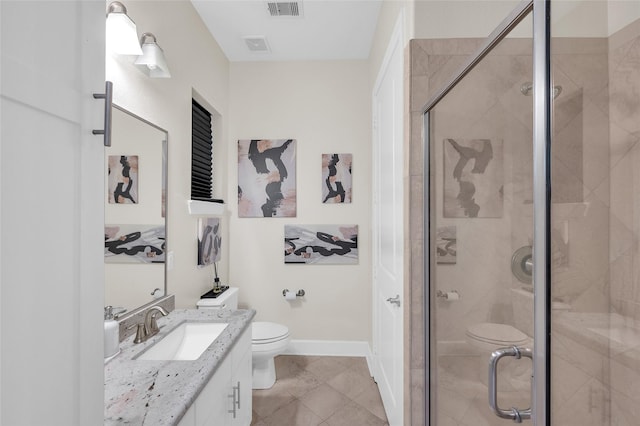 4314 Gibson St Unit A, Houston, TX 77007 - bathroom with vanity, a stall shower, and tile patterned floors
