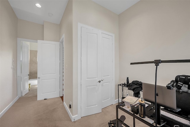 4314 Gibson St Unit A, Houston, TX 77007 - workout area featuring light carpet and baseboards