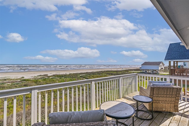 23155 Gulf Dr, Galveston, TX 77554 - balcony with a water view and a view of the beach