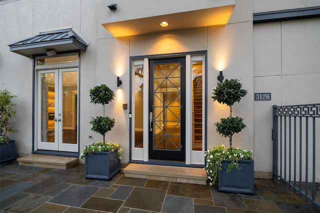 3126 Mid Ln, Houston, TX 77027 - entrance to property with french doors and stucco siding