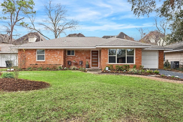3427 Linkwood Dr, Houston, TX 77025 - single story home with an attached garage, driveway, a front lawn, and brick siding