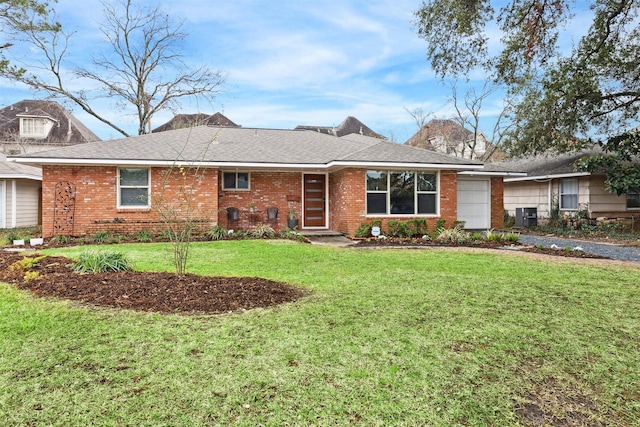 3427 Linkwood Dr, Houston, TX 77025 - single story home with a garage, a front lawn, brick siding, and roof with shingles