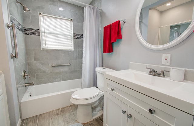 8503 Mcavoy Dr, Houston, TX 77074 - full bath with vanity, toilet, and shower / tub combo