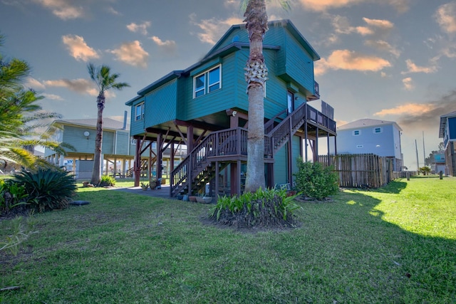 140 Ocean View Dr, Crystal Beach, TX 77650 - back of house with stairway
