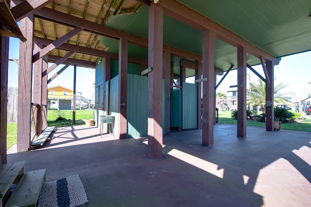140 Ocean View Dr, Crystal Beach, TX 77650 - view of patio / terrace featuring an exterior structure