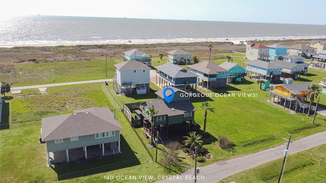 140 Ocean View Dr, Crystal Beach, TX 77650 - aerial perspective of suburban area with expansive beach