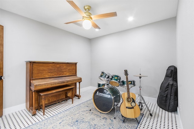15407 Oaklawn Park Dr, Houston, TX 77069 - misc room with ceiling fan and baseboards