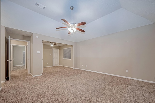 21403 Park Post Ln, Katy, TX 77450 - unfurnished bedroom with light carpet, a ceiling fan, and vaulted ceiling