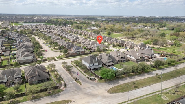 bird's eye view with a residential view