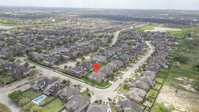 aerial view with a residential view
