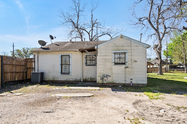 1017 Canadian St, Houston, TX 77009 - back of property with a lawn, central AC, and fence