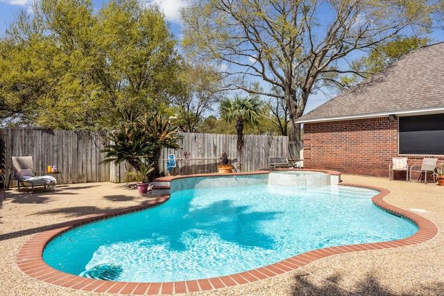 17207 Penick Rd, Waller, TX 77484 - view of pool with a patio, a fenced backyard, and a pool with connected hot tub