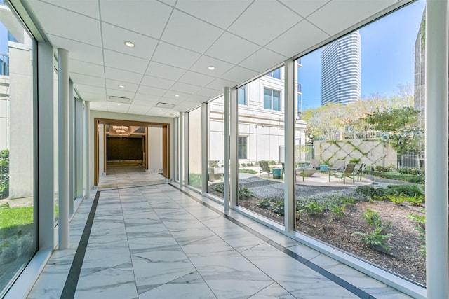 3333 Allen Pkwy Unit 1804, Houston, TX 77019 - corridor featuring floor to ceiling windows and marble look tiles
