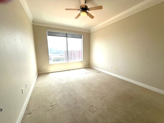 3333 Allen Pkwy Unit 1804, Houston, TX 77019 - carpeted spare room featuring ornamental molding and a ceiling fan