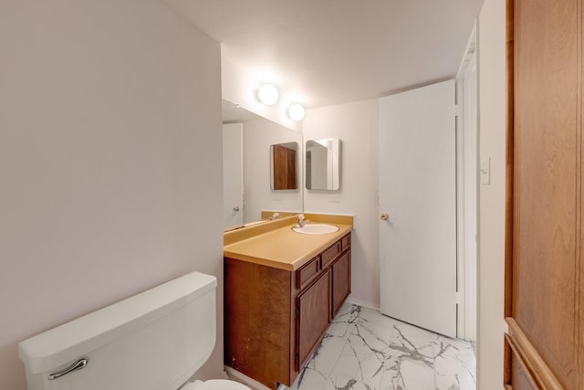 215 Postoffice St Unit 702, Galveston, TX 77550 - half bath with marble finish flooring, toilet, and vanity