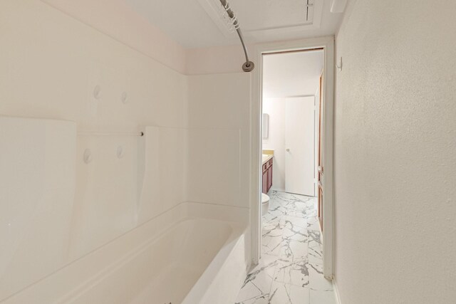 215 Postoffice St Unit 702, Galveston, TX 77550 - full bathroom with marble finish flooring, bathtub / shower combination, and vanity