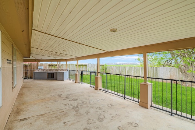 view of patio with fence
