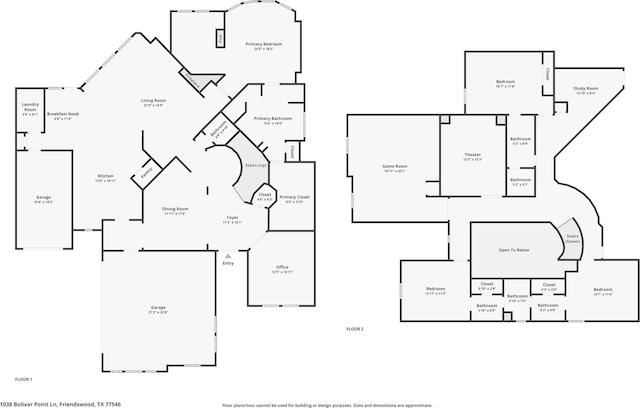 1038 Bolivar Point Ln, Friendswood, TX 77546 - room layout