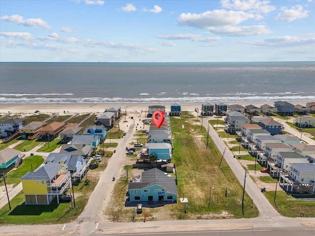 127 Howard, Surfside Beach, TX 77541 - birds eye view of property featuring a water view, a view of the beach, and a residential view