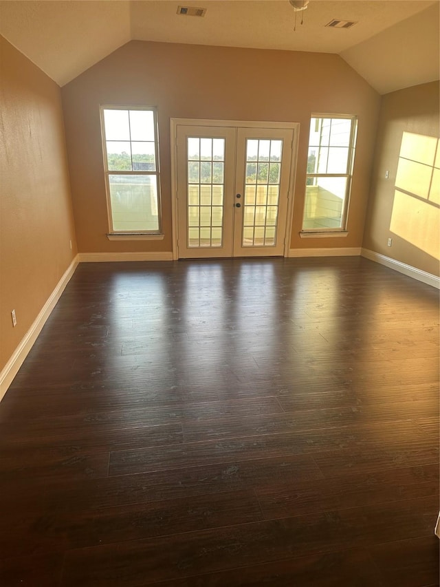 205 Rue Orleans St, Baytown, TX 77520 - empty room featuring plenty of natural light, lofted ceiling, and visible vents