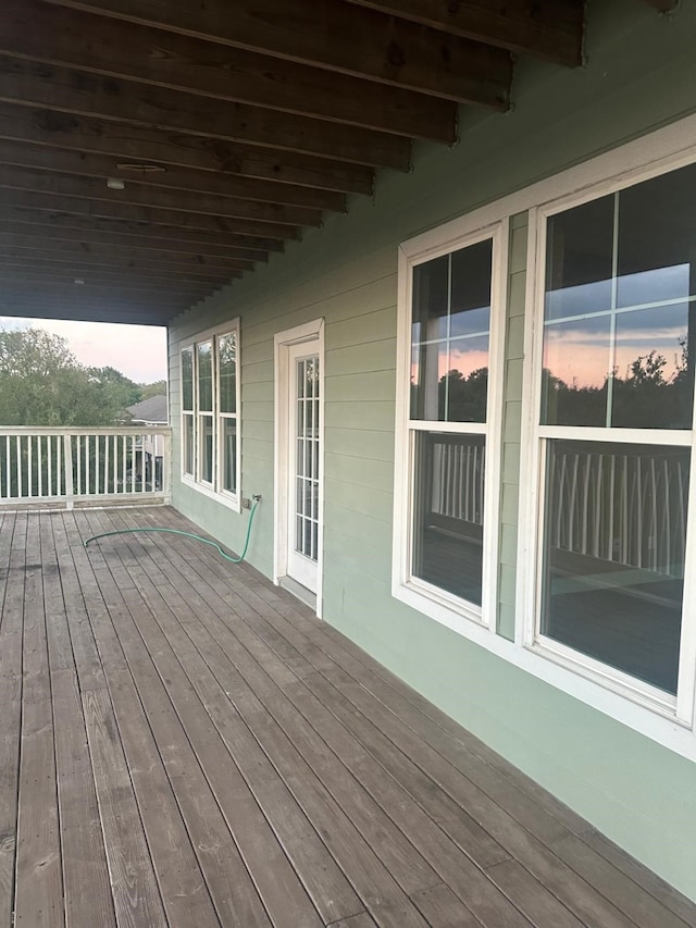 205 Rue Orleans St, Baytown, TX 77520 - view of deck at dusk