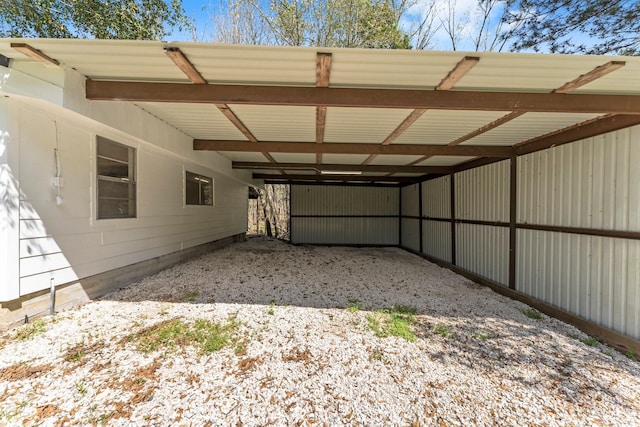 view of parking with a carport