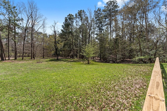 view of yard featuring a view of trees