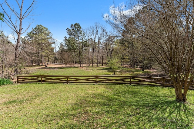 view of yard with fence