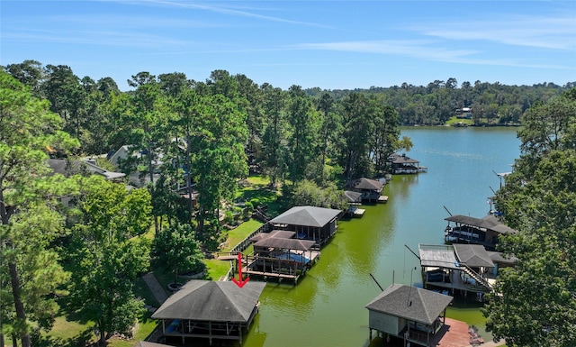 270 Lake Grove Dr, Coldspring, TX 77331 - drone / aerial view of a nearby body of water