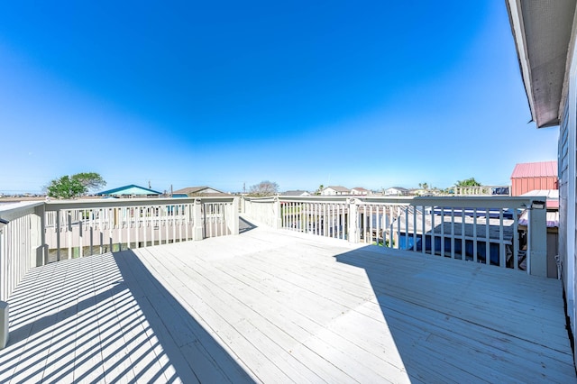 deck with a residential view