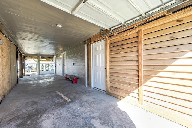 view of garage