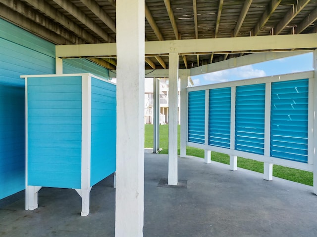 view of garage