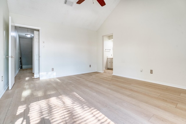 5860 Sampley Way Unit 5860, Houston, TX 77092 - spare room with attic access, light wood-style flooring, visible vents, and ceiling fan