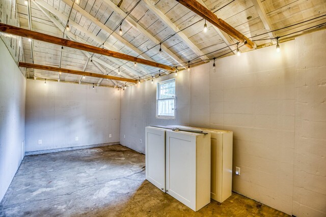 607 Center St, Brenham, TX 77833 - basement with wooden ceiling