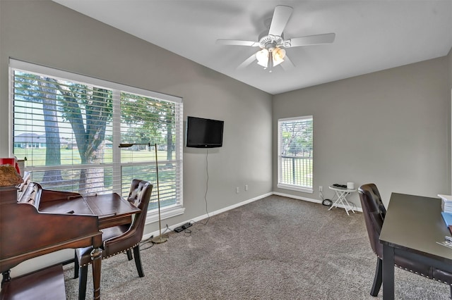 108 Somerton Dr, Montgomery, TX 77356 - carpeted office space with ceiling fan and baseboards