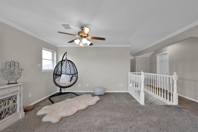 108 Somerton Dr, Montgomery, TX 77356 - additional living space featuring carpet floors, a ceiling fan, and baseboards