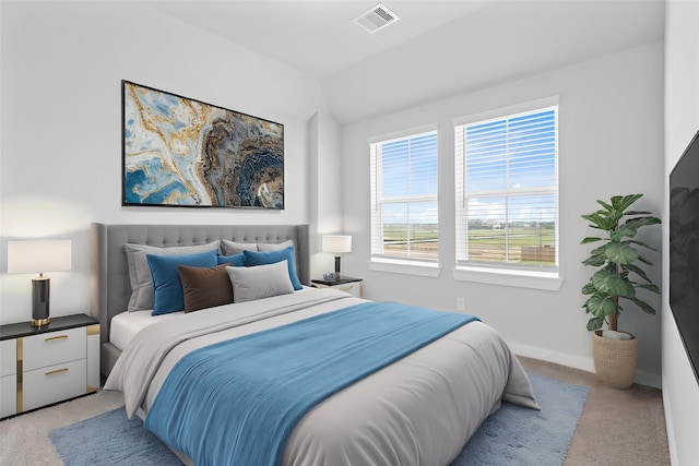 365 Spruce Oak Ln, Waller, TX 77484 - bedroom featuring light colored carpet, baseboards, and lofted ceiling