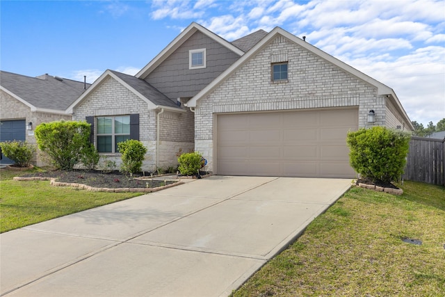 119 Comber Rd, Magnolia, TX 77354 - view of front of property with a front yard, driveway, a garage, and fence