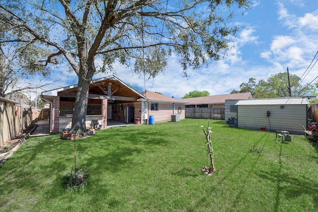 9926 Caffrey St, Houston, TX 77075 - view of yard with an outdoor structure and a patio