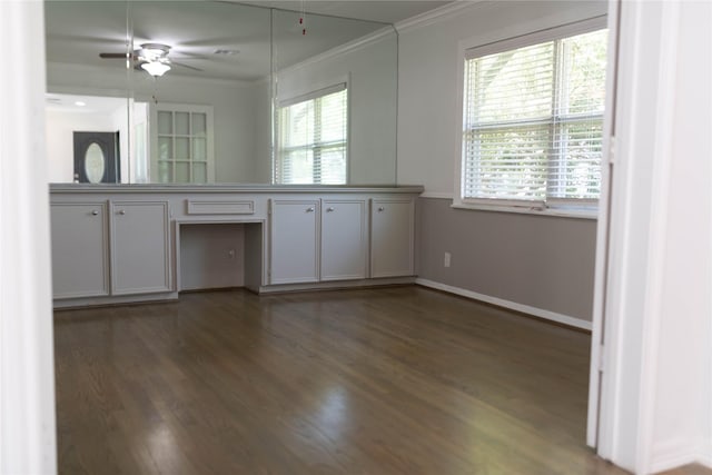 5535 Spellman Rd, Houston, TX 77096 - kitchen with a wealth of natural light, ornamental molding, and wood finished floors